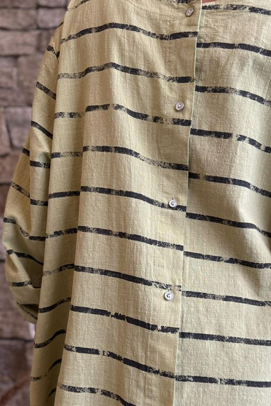 Porto Button Back Breton Tunic Soft Olive 